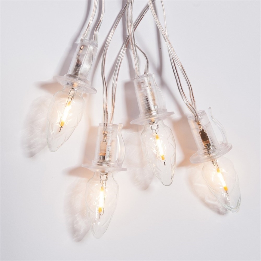 Predlžovací LED vonkajší reťazec CONE FILAMENT 20xE10 14m priehľadný/teplá biela IP44, Vyrobené v ČR