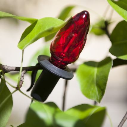 Rozšíriteľná vonkajšia LED girlanda CONE FILAMENT 20xE10 14m farebná/teplá biela IP44, Vyrobené v EÚ