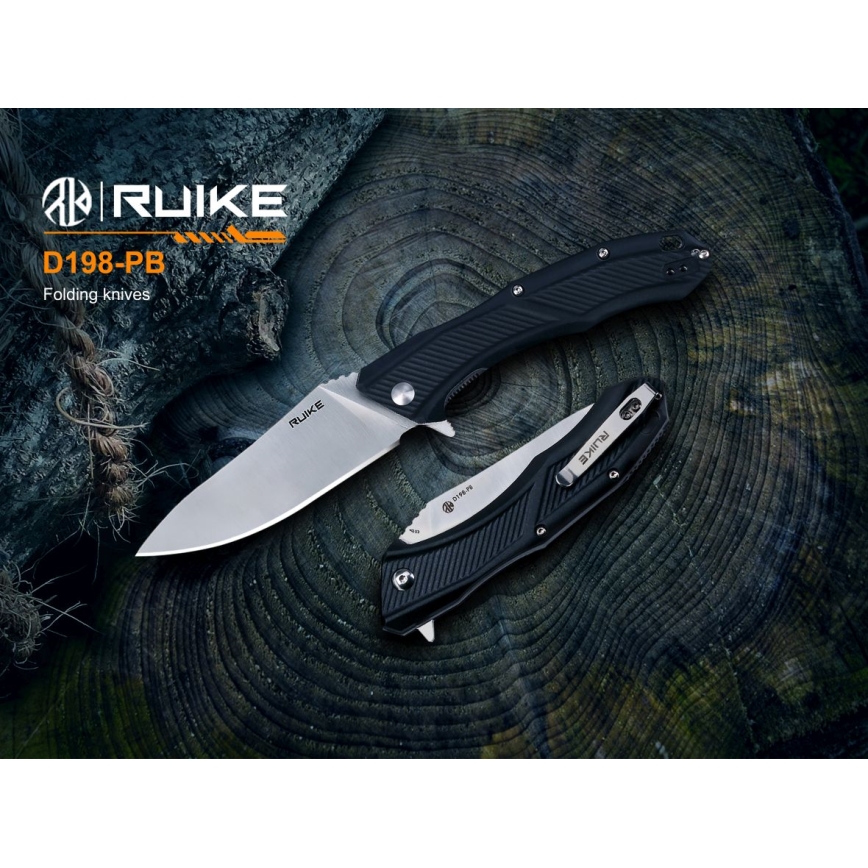 Ruike RUD198PB - Zatvárací vreckový nôž 23,1 cm čierna