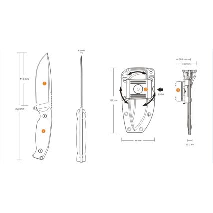 Ruike RUJF118B - Nůž JAGER 22,3 cm čierna
