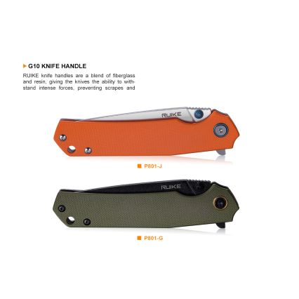 Ruike RUP801G - Zatvárací vreckový nôž 20 cm zelená
