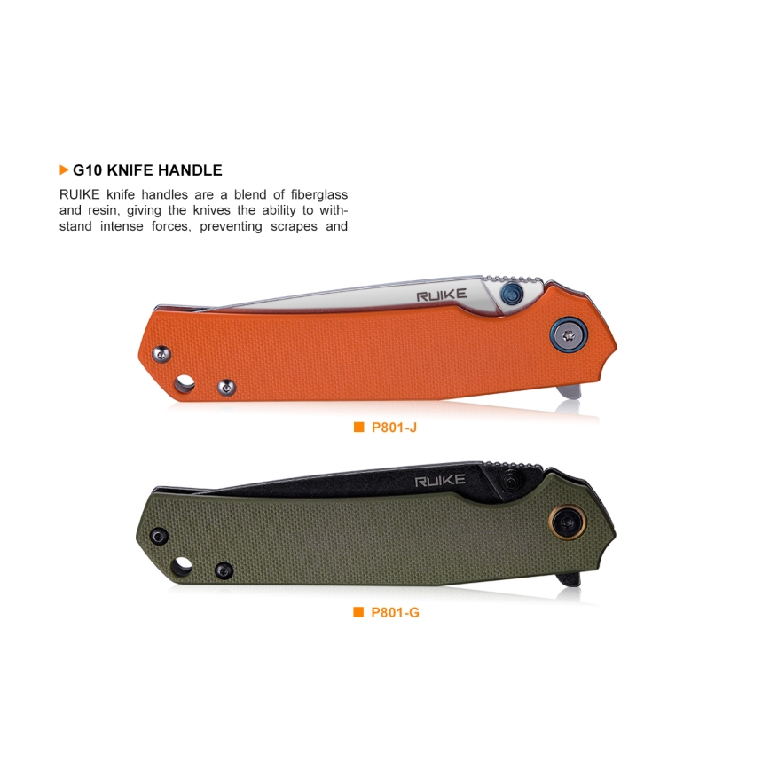 Ruike RUP801G - Zatvárací vreckový nôž 20 cm zelená