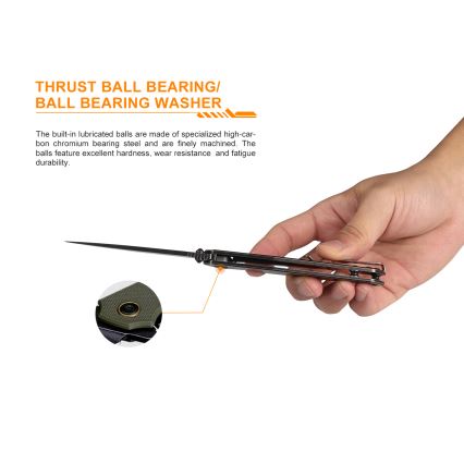Ruike RUP801J - Zatvárací vreckový nôž 20 cm oranžová