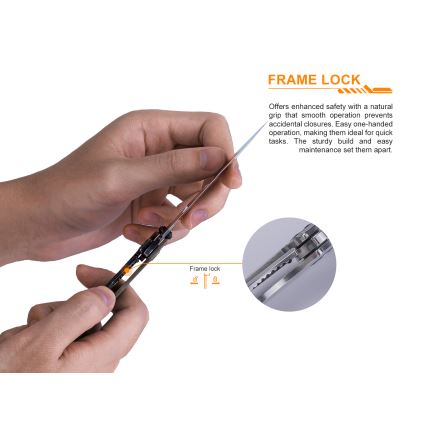 Ruike RUP801J - Zatvárací vreckový nôž 20 cm oranžová