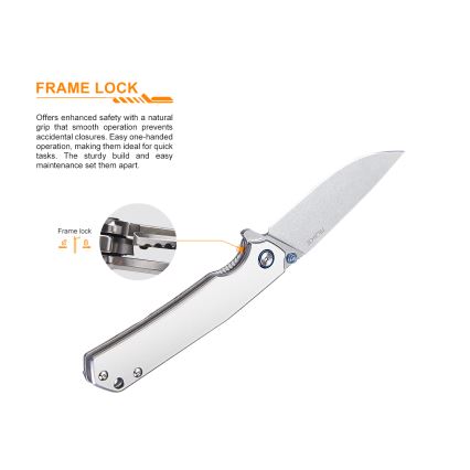 Ruike RUP801SF - Zatvárací vreckový nôž 20 cm strieborná