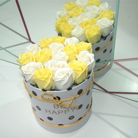Ruže z penového mydla BE HAPPY - veľkosť L (16 kusov)