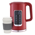 Rýchlovarná kanvica s LCD displejom 1,7 l 2200W/230V červená + cestovný hrnček 450 ml