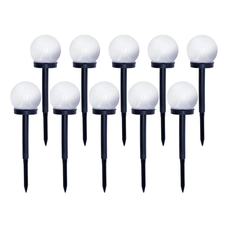 SADA 10x LED Solárna lampa LED/0,12W/1,2V 6500K IP44 čierna/biela