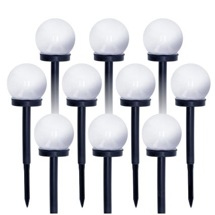 SADA 10x LED Solárna lampa LED/0,12W/1,2V 6500K IP44 čierna/biela