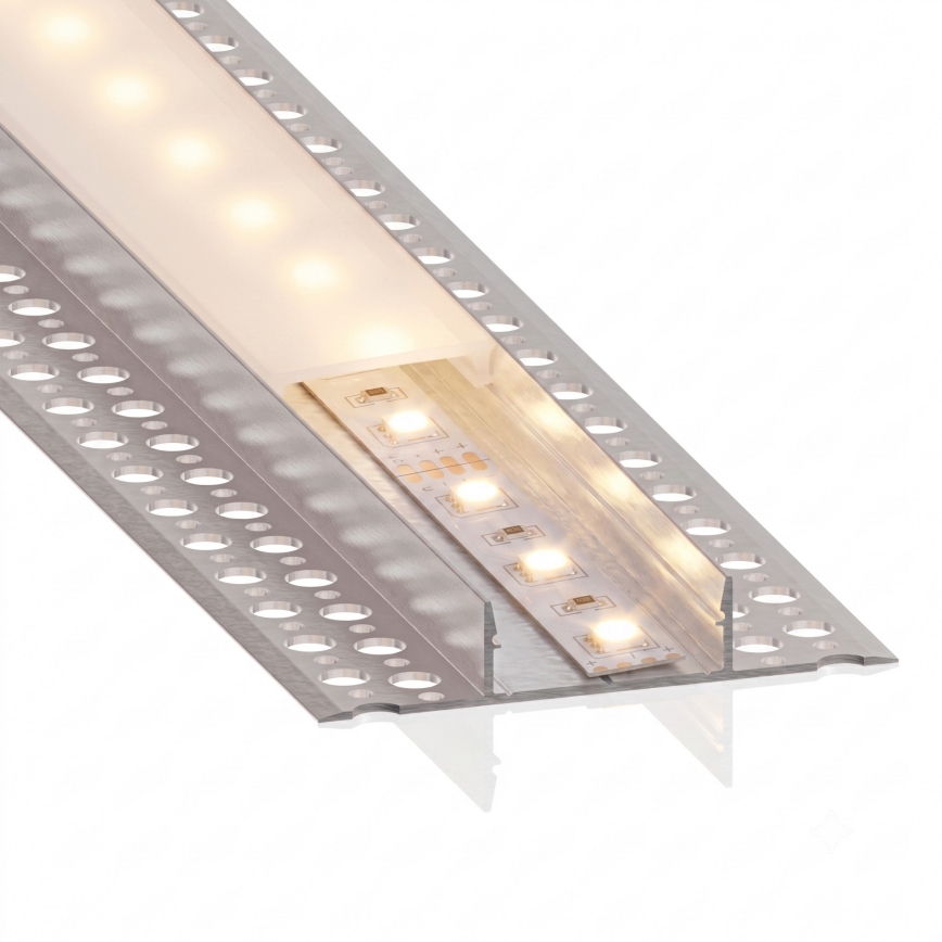 SADA 1x LED pásik MYLIVING LIGHTSTRIP LED/22W/230V 5 m + 5x zapustený profil 1 m strieborná/biela