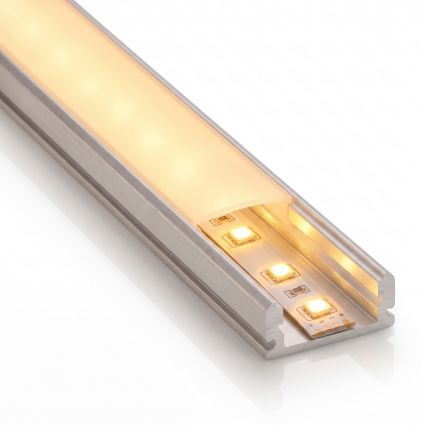 SADA 1x LED pás so senzorom pohybu FLEX LED/3,6W/4xAA 2 m + 2x zapustený profil 1 m strieborná/biela