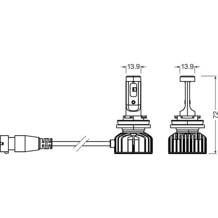 Sada 2 ks LED autožiaroviek NIGHT BREAKER SMART H16 PGJ19-3/4W/12V 6000K - Osram