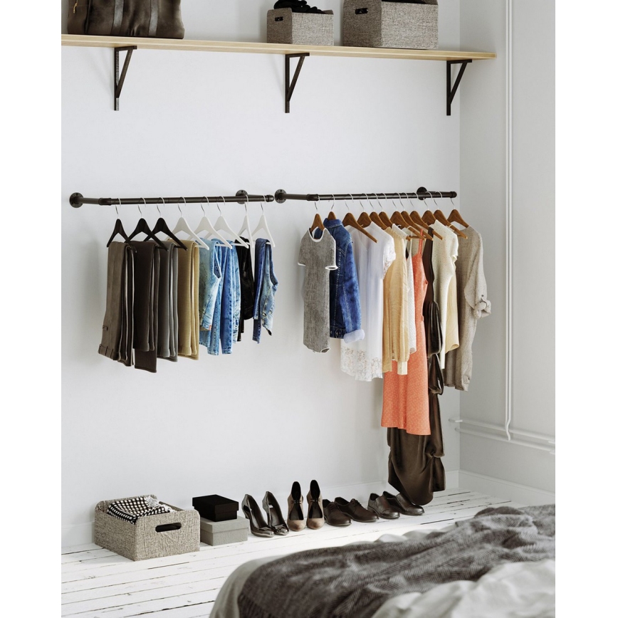 Sada 2 ks nástenných vešiakov na ramienka LINEA, čierna