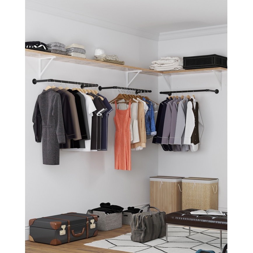 Sada 2 ks nástenných vešiakov na ramienka LINEA, čierna