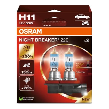SADA 2x Autožiarovka NIGHT BREAKER H11 PGJ19-2/55W/12V - Osram