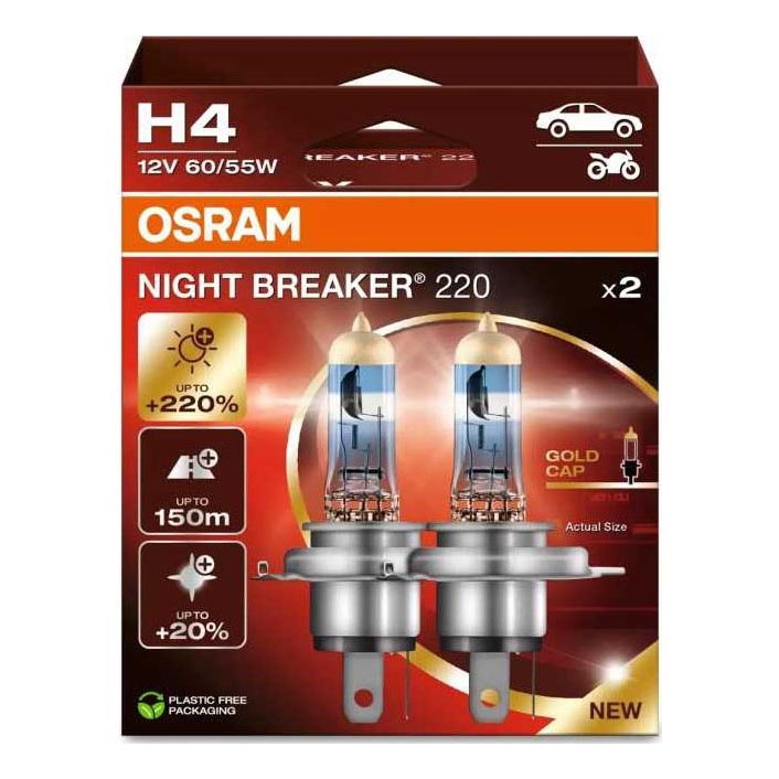 SADA 2x Autožiarovka NIGHT BREAKER H4 P43t/60/55W/12V - Osram