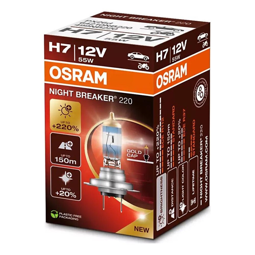 SADA 2x Autožiarovka NIGHT BREAKER H7 PX26d/55W/12V - Osram