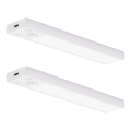 SADA 2x dobíjateľné LED osvetlenie nábytku s pohybovým a súmrakovým senzorom VIRO LED/1W/3,7V 800 mAh 3000/4000/6500K 20 cm biela