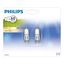 SADA 2x Halogénová žiarovka Philips G9/42W/230V 2800K
