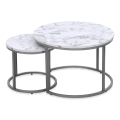 SADA 2x Konferenčný stolík PAOLA pr. 38/60 cm šedá/dekor mramoru