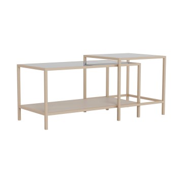 SADA 2x Konferenčný stolík SARON 90x50 cm sivá/priehľadná