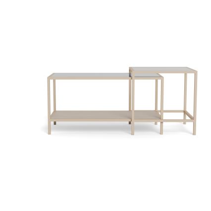 SADA 2x Konferenčný stolík SARON 90x50 cm sivá/priehľadná