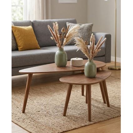 SADA 2x konferenčný stolík SOLE 60/80x30/40 cm orech