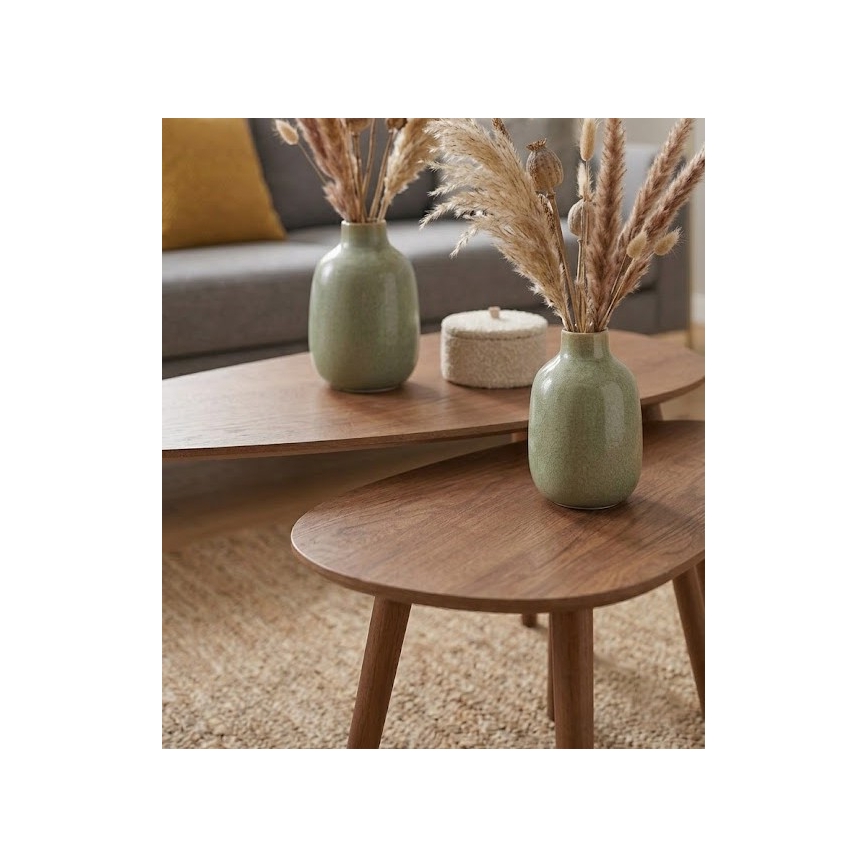 SADA 2x konferenčný stolík SOLE 60/80x30/40 cm orech