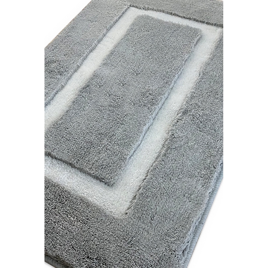 SADA 2x Kúpeľňová predložka 60/100 cm šedá