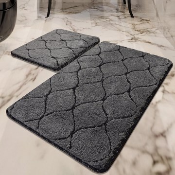 SADA 2x Kúpeľňová predložka INFINITY 60/100 cm antracit