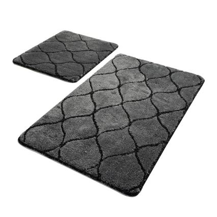 SADA 2x Kúpeľňová predložka INFINITY 60/100 cm antracit
