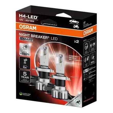 SADA 2x LED Autožiarovka NIGHT BREAKER H4 P43t/20/19W/12V - Osram