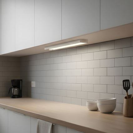 Sada 2 ks LED nabíjateľné osvetlenie nábytku so senzorom pohybu a súmraku VIRO LED/1,2W/3,7V 800 mAh 3000/4000/6500K 30 cm biela