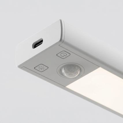 Sada 2 ks LED nabíjateľných svietidiel do nábytku s pohybovým a súmrakovým senzorom VIRO LED/1W/3,7V 800 mAh 3000/4000/6500K 20 cm biela