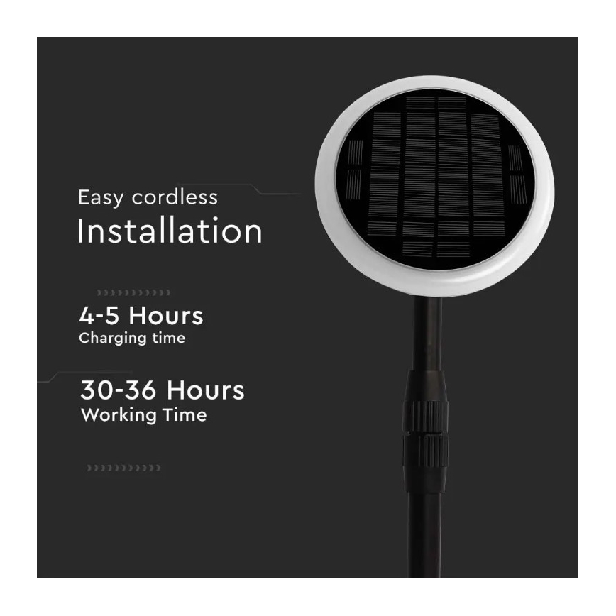 SADA 2x LED Nastaviteľná solárna lampa GARDEN LED/3W/5V 42-80 cm 3000K IP65