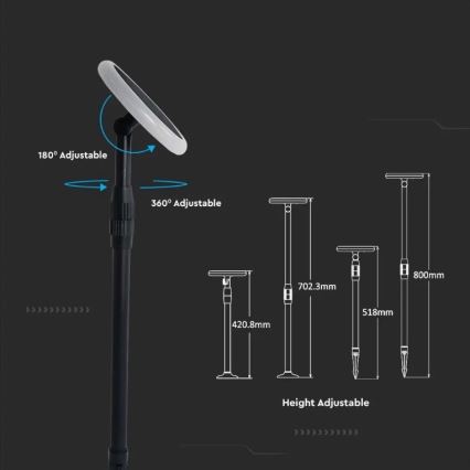 SADA 2x LED Nastaviteľná solárna lampa GARDEN LED/3W/5V 42-80 cm 3000K IP65