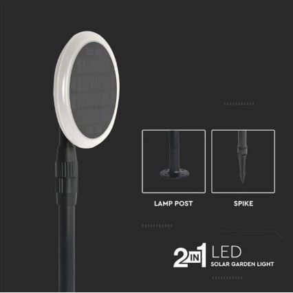 SADA 2x LED Nastaviteľná solárna lampa GARDEN LED/3W/5V 42-80 cm 4000K IP65