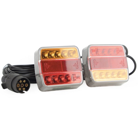SADA 2x LED Pozičné svietidlo MAGNET LED/2,6W/12V IP67 červená/oranžová