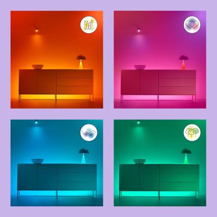 SADA 2x LED RGBW Stmievateľná žiarovka C37 E14/4,9W/230V 2200-6500K Wi-Fi - WiZ