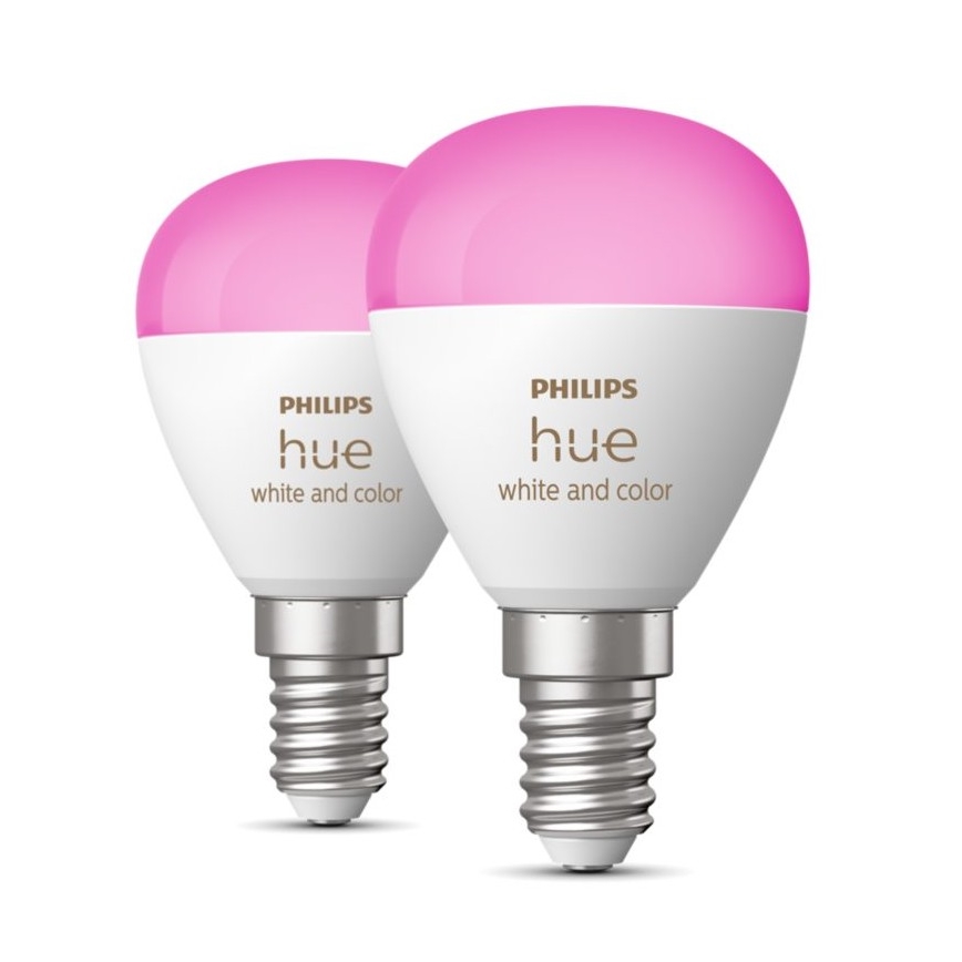 SADA 2x LED RGBW Stmievateľná žiarovka Philips Hue White And Color Ambiance P45 E14/5,1W/230V 2000-6500K