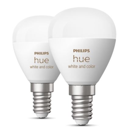 SADA 2x LED RGBW Stmievateľná žiarovka Philips Hue White And Color Ambiance P45 E14/5,1W/230V 2000-6500K