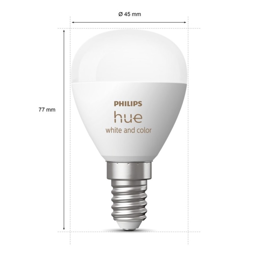 SADA 2x LED RGBW Stmievateľná žiarovka Philips Hue White And Color Ambiance P45 E14/5,1W/230V 2000-6500K