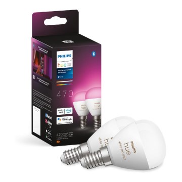 SADA 2x LED RGBW Stmievateľná žiarovka Philips Hue White And Color Ambiance P45 E14/5,1W/230V 2000-6500K