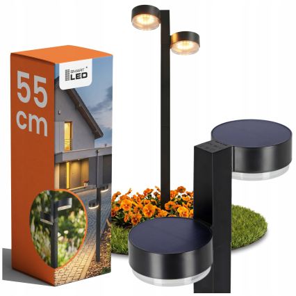 SADA 2x LED solárnych lámp 2xLED/1W/3,7V 1200 mAh 55 cm IP65 čierna