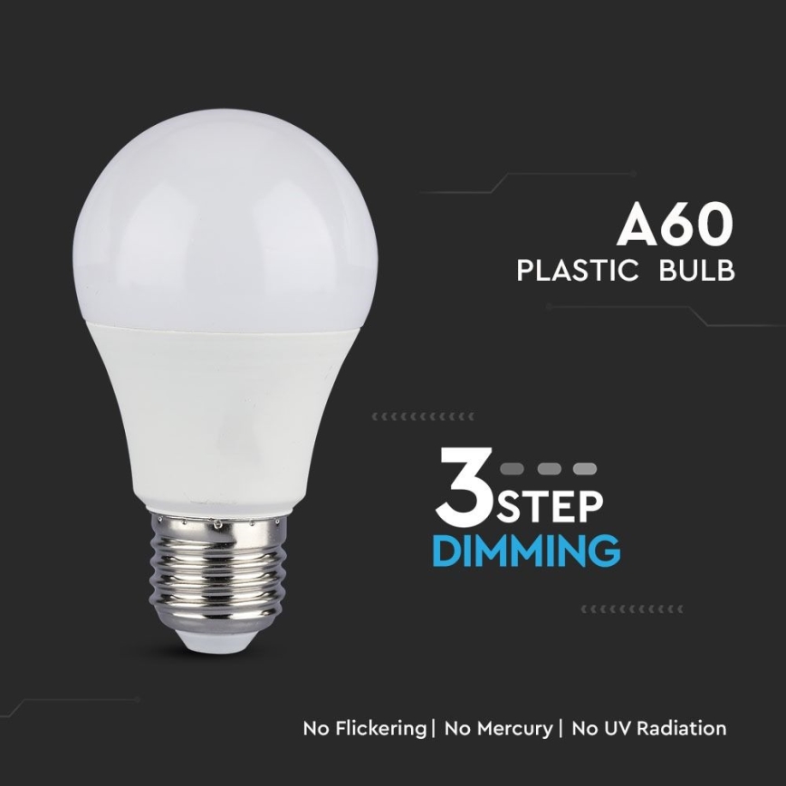 SADA 2x LED Stmievateľná žiarovka A60 E27/9W/230V 6400K