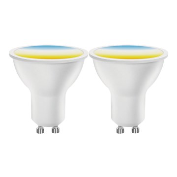 SADA 2x LED Stmievateľná žiarovka MESH Smart GU10/6,5W/230V 2700-6500K + diaľkové ovládanie - Aigostar