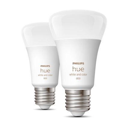 SADA 2x LED  Stmievateľná žiarovka Philips Hue White And Color Ambiance A60 E27/9W/230V 2000-6500K