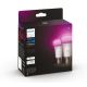 SADA 2x LED  Stmievateľná žiarovka Philips Hue White And Color Ambiance A60 E27/9W/230V 2000-6500K
