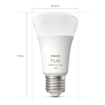 SADA 2x LED  Stmievateľná žiarovka Philips Hue White And Color Ambiance A60 E27/9W/230V 2000-6500K