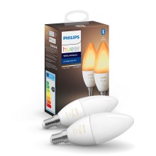 SADA 2x LED Stmievateľná žiarovka Philips Hue WHITE AMBIANCE B39 E14/4W/230V 2200K - 6500K